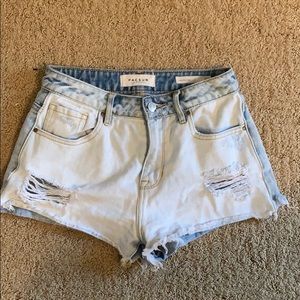 light washed denim shorts